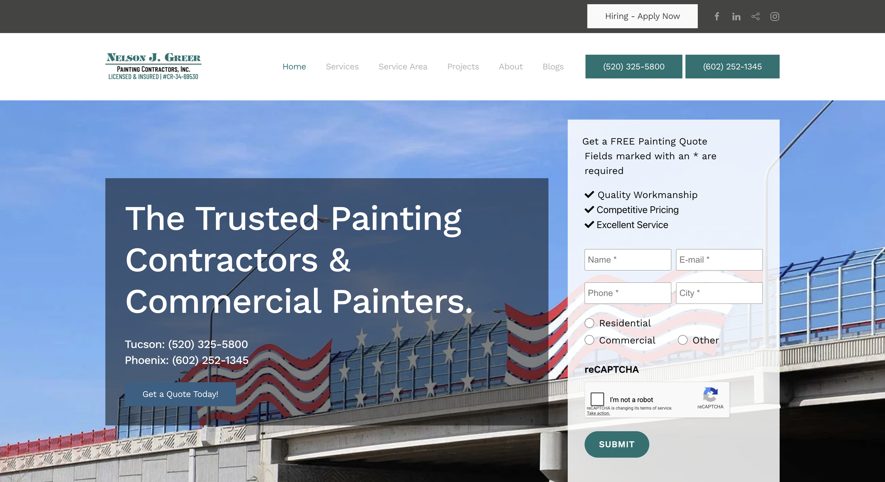 Nelson J Greer Painting quote form